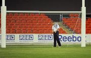 1 November 2011; Ireland manager Anthony Tohill inspects the goalmouth before a training session in advance of the 2nd International Rules Series 2011 Test, Metricon Stadium, Gold Coast, Australia. Picture credit: Ray McManus / SPORTSFILE