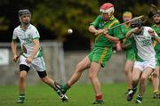 30 October 2011; Neill Fleming, Kill, in action against Paul Challoner, left, and Sean Leamy, right, Confey. Intermediate B Championship Final, Kill v Confey, Naas GAA Ground, Co. Kildare. Picture credit: Barry Cregg / SPORTSFILE