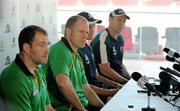 3 November 2011; Ireland's Ciaran McKeever, Anthony Tohill with Australia's Brad Green and Rodney Eade at a press conference in advance of the International Rules Series 2011 2nd Test, Metricon Stadium, Gold Coast, Australia. Picture credit: Ray McManus / SPORTSFILE