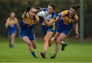 30 April 2017; Aoife Gorman of Wicklow in action against Emer Heaney, left, and Mairéad Reynolds of Longford during the Lidl Ladies Football National League Div 4 Final match between Longford and Wicklow at the Clane Grounds in Kildare.  Photo by Piaras Ó Mídheach/Sportsfile