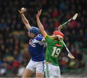 30 April 2017; Stephen Maher of Laois in action against Seán Geraghty of Meath of during the Leinster GAA Hurling Senior Championship Qualifier Group Round 2 match between Meath and Laois at Pairc Tailteann in Meath. Photo by Ray McManus/Sportsfile