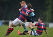 30 April 2017; Gavin Mullin of UCD in action against Matthew Keane of Clontarf during the McCorry Cup Final between UCD and Clontarf at St. Mary's RFC in Dublin. Photo by Sam Barnes/Sportsfile
