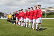 30 April 2017; Both teams prior to the FAI Umbro Youth Cup Final match between Aisling Annacotty and Leeside AFC at Jackman Park in Limerick. Photo by Keith Wiseman/Sportsfile