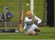 30 April 2017; Laois gasolkeeper Enda Rowland saves a late penalty during the Leinster GAA Hurling Senior Championship Qualifier Group Round 2 match between Meath and Laois at Pairc Tailteann in Meath. Photo by Ray McManus/Sportsfile
