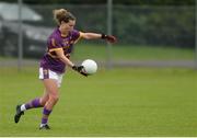 30 April 2017; Fiona Rochford of Wexford kicks the equalising score with the last kick of the game during the Lidl Ladies Football National League Div 3 Final match between Tipperary and Wexford at the Clane Grounds in Kildare.  Photo by Piaras Ó Mídheach/Sportsfile