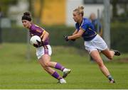 30 April 2017; Catriona Murray of Wexford in action against Samantha Lambert of Tipperary during the Lidl Ladies Football National League Div 3 Final match between Tipperary and Wexford at the Clane Grounds in Kildare.  Photo by Piaras Ó Mídheach/Sportsfile
