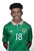 30 April 2017; Tyreik Wright of Republic of Ireland in attendance at Republic of Ireland U17 Squad Portraits and Feature Shots at the Maldron Hotel in Dublin. Photo by Sam Barnes/Sportsfile