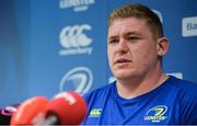1 May 2017; Leinster's Tadhg Furlong during a press conference at Leinster Rugby HQ in Belfield, UCD, Dublin. Photo by Piaras Ó Mídheach/Sportsfile