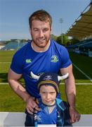 1 May 2017; Leinster's Seán O'Brien poses for a photograph with Ronan Moore, age 8, from Templeogue in Dublin, during an open squad training session at the RDS Arena, Ballsbridge, Dublin. Photo by Piaras Ó Mídheach/Sportsfile