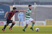 2 May 2017; Brandon Miele of Shamrock Rovers in action against Karl Chambers of Longford Town during the EA Sports Cup quarter-final match between Shamrock Rovers and Longford Town at Tallaght Stadium, Tallaght, Co. Dublin. Photo by Sam Barnes/Sportsfile