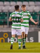 2 May 2017; Dean Dillon of Shamrock Rovers is congratulated by Brandon Miele of Shamrock Rovers after scoring his sides first goal during the EA Sports Cup quarter-final match between Shamrock Rovers and Longford Town at Tallaght Stadium, Tallaght, Co. Dublin. Photo by Sam Barnes/Sportsfile