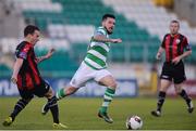 2 May 2017; Brandon Miele of Shamrock Rovers  in action against Aidan Friel of Longford Town  during the EA Sports Cup quarter-final match between Shamrock Rovers and Longford Town at Tallaght Stadium, Tallaght, Co. Dublin. Photo by Sam Barnes/Sportsfile