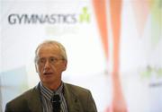 3 November 2011; John Treacy, Chief Executive of the Irish Sports Council, speaking at the re-launch of Gymnastics Ireland. John Treacy was in attendance to help promote the sport and Gymnastics Ire'and's brand transformation that included the launch of a new webstie, www.gymnasticsireland.com , Facebook Page (Gymnastics Ireland) and Twitter account @gymnasticsire . Trinity College, Dublin. Picture credit: Stephen McCarthy / SPORTSFILE