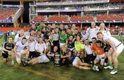 4 November 2011; The Ireland team celebrate with the Cormac McAnallen Perpetual Trophy after the International Rules 2nd Test, Australia v Ireland, Metricon Stadium, Gold Coast, Australia. Picture credit: Ray McManus / SPORTSFILE