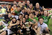 4 November 2011; The Ireland team celebrate with the Cormac McAnallen Perpetual Trophy after the International Rules 2nd Test, Australia v Ireland, Metricon Stadium, Gold Coast, Australia. Picture credit: Ray McManus / SPORTSFILE