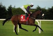 3 September 2011; Dunboyne Express, with Declan McDonogh up, canters to the start for The Red Mills Irish Champion Stakes. Horse Racing at Leopardstown, Leopardstown Race Course, Dublin. Picture credit: Ray McManus / SPORTSFILE