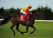 3 September 2011; Snow Fairy, with Frankie Dettori up, canters to the start for The Red Mills Irish Champion Stakes. Horse Racing at Leopardstown, Leopardstown Race Course, Dublin. Picture credit: Ray McManus / SPORTSFILE