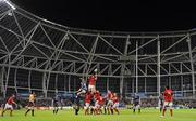 4 November 2011; A general view of a lineout during the game. Celtic League, Leinster v Munster, Aviva Stadium, Lansdowne Road, Dublin. Picture credit: Stephen McCarthy / SPORTSFILE