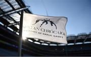 8 April 2017; A general view of a sideline flag at Croke Park during the Allianz Football League Division 3 Final match between Louth and Tipperary at Croke Park in Dublin. Photo by Brendan Moran/Sportsfile