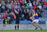 8 April 2017; Sideline official holds up the time added on during the Allianz Football League Division 3 Final match between Louth and Tipperary at Croke Park in Dublin. Photo by Brendan Moran/Sportsfile