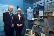 4 May 2017; Uachtarán Chumann Lúthchleas Gael Aogán Ó Fearghail with former Dublin player and manager Tony Hanahoe during the official opening of the GAA Museum &quot;Imreoir to Bainisteoir&quot; exhibition launch at the GAA Museum in Croke Park, Dublin. Photo by Matt Browne/Sportsfile