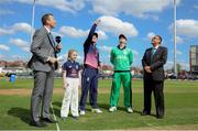 5 May 2017; England captain Eóin Morgan and Ireland captain William Porterfield at the Toss during the One Day International between England and Ireland at The Brightside Ground in Bristol, England. Photo by Matt Impey/Sportsfile