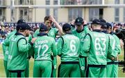 5 May 2017; Ireland players in a huddle around captain William Porterfield during the One Day International between England and Ireland at The Brightside Ground in Bristol, England. Photo by Matt Impey/Sportsfile