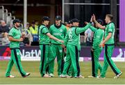 5 May 2017; Ireland players celebrate the wicket of Eóin Morgan of England during the One Day International between England and Ireland at The Brightside Ground in Bristol, England. Photo by Matt Impey/Sportsfile