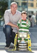 5 May 2017; Aviva’s FAI Junior Cup Ambassador, Richard Dunne and four year old Sheriff YC supporter Bobby Molloy who was on Sheriff Street in Dublin today, visiting FAI Junior Cup Finalists Sheriff YC ahead of the Final in the Aviva Stadium on 13th May against Kilkenny’s Evergreen FC. The former Republic of Ireland International visited the home of Sheriff YC today and will be travelling to Kilkenny tomorrow to visit Evergreen FC as part of Aviva’s Community Days ahead of the Final. Photo by Matt Browne/Sportsfile