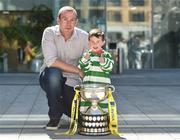 5 May 2017; Aviva’s FAI Junior Cup Ambassador, Richard Dunne and four year old Sheriff YC supporter Bobby Molloy who was on Sheriff Street in Dublin today, visiting FAI Junior Cup Finalists Sheriff YC ahead of the Final in the Aviva Stadium on 13th May against Kilkenny’s Evergreen FC. The former Republic of Ireland International visited the home of Sheriff YC today and will be travelling to Kilkenny tomorrow to visit Evergreen FC as part of Aviva’s Community Days ahead of the Final. Photo by Matt Browne/Sportsfile