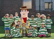 5 May 2017; Sheriff FC team mascot with kids from Sheriff FC at the Aviva Community Day for Sheriff YC ahead of the FAI Junior Cup Final at the Aviva Stadium on the 13th May. As part of the build up to the Final, Aviva’s Junior Cup Ambassadors Richard Dunne and Alan Cawley visited the communities of Sheriff Street and Evergreen in Kilkenny. They were also encouraging all supporters to ‘Bring Your Boots’ as all supporters that attend the Final and bring their boots will be in with a chance to be one of ten lucky people take a penalty on the famous Aviva pitch at half time. For more information see www.bringyourboots.ie. Photo by Matt Browne/Sportsfile