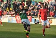 5 May 2017; Ryan Brennan of Bray Wanderers in action against Sam Verdon of St. Patrick's Athletic during the SSE Airtricity League Premier Division game between Bray Wanderers and St. Patrick's Athletic at Carlisle Grounds in Bray, Co. Wicklow. Photo by David Maher/Sportsfile