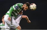 5 May 2017; David Webster of Shamrock Rovers in action against Michael Duffy of Dundalk during the SSE Airtricity League Premier Division game between Shamrock Rovers and Dundalk at Tallaght Stadium in Dublin. Photo by Matt Browne/Sportsfile