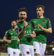 5 May 2017; Sean Maguire, centre, of Cork City celebrates with team-mate Connor Ellis of Cork City after scoring their side's fifth goal from a penalty during the SSE Airtricity League Premier Division game between Cork City and Finn Harps at Turners Cross in Cork. Photo by Brendan Moran/Sportsfile