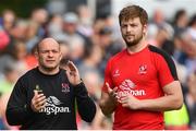 6 May 2017; Ulster's Rory Best, left, and Iain Henderson ahead of the Guinness PRO12 Round 22 match between Ulster and Leinster at Kingspan Stadium in Belfast. Photo by Ramsey Cardy/Sportsfile