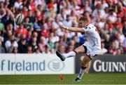 6 May 2017; Paddy Jackson of Ulster kicks a conversion during the Guinness PRO12 Round 22 match between Ulster and Leinster at Kingspan Stadium in Belfast. Photo by Ramsey Cardy/Sportsfile