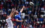 6 May 2017; Hayden Triggs of Leinster in action against Alan O’Connor of Ulster during the Guinness PRO12 Round 22 match between Ulster and Leinster at Kingspan Stadium in Belfast. Photo by Ramsey Cardy/Sportsfile