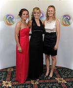 5 November 2011; Cork 2011 Camogie All-Stars Nominee, from left, Jennifer O'Leary, from Barryroe, Anna Geary, from Milford, and Síle Burns, from Rockbán, at the 2011 Camogie All-Stars in association with O’Neills. Citywest Hotel, Saggart, Co. Dublin. Picture credit: Stephen McCarthy / SPORTSFILE