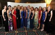 5 November 2011; 2011 Camogie All-Stars Galway nominees, from left, Ann Marie Starr, Ann Marie Hayes, Susan Earner, Lorraine Ryan, Therese Maher, Niamh Kilkenny, Brenda Hanney, Martina Conroy, Tara Ruttledge, Therese Manton, Veronica Curtin and Sinéad Cahalan at the 2011 Camogie All-Stars in association with O’Neills. Citywest Hotel, Saggart, Co. Dublin. Picture credit: Stephen McCarthy / SPORTSFILE