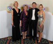 5 November 2011; 2011 Camogie All-Star nominee Sinéad Cahalan, from Galway, with family, from left, Kathleen, Stephen and Caitriona at the 2011 Camogie All-Stars in association with O’Neills. Citywest Hotel, Saggart, Co. Dublin. Picture credit: Stephen McCarthy / SPORTSFILE