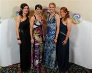 5 November 2011; 2011 Camogie All-Stars Galway nominees, from left, Ann Marie Starr, Ann Marie Hayes, Brenda Hanney and Martina Conroy at the 2011 Camogie All-Stars in association with O’Neills. Citywest Hotel, Saggart, Co. Dublin. Picture credit: Stephen McCarthy / SPORTSFILE