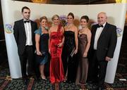 5 November 2011; Conor Maginn, Kerri Woods, Orla Maginn, Edel Lennon, Moya and Rory Maginn, from Clonduff, Co. Down, at the 2011 Camogie All-Stars in association with O’Neills. Citywest Hotel, Saggart, Co. Dublin. Picture credit: Stephen McCarthy / SPORTSFILE