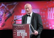 5 November 2011; Guest of Honour Brian Cody, Kilkenny Hurling manager, speaking during the 2011 Camogie All-Stars in association with O’Neills. Citywest Hotel, Saggart, Co. Dublin. Picture credit: Stephen McCarthy / SPORTSFILE