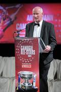 5 November 2011; Guest of Honour Brian Cody, Kilkenny Hurling manager, speaking during the 2011 Camogie All-Stars in association with O’Neills. Citywest Hotel, Saggart, Co. Dublin. Picture credit: Stephen McCarthy / SPORTSFILE