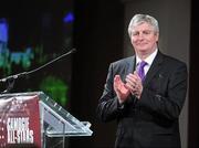 5 November 2011; MC Michael Lyster during the 2011 Camogie All-Stars in association with O’Neills. Citywest Hotel, Saggart, Co. Dublin. Picture credit: Stephen McCarthy / SPORTSFILE