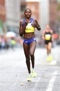 31 October 2011; Helalia Johannes, from Namibia,on her way to winning the Elite Women's Race, during the 2011 National Lottery Dublin Marathon. Dublin. Picture credit: Tomas Greally / SPORTSFILE