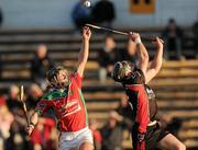 6 November 2011; Eoin McCormack, James Stephen's, in action against Darren Stamp, Oulart-the-Ballagh. AIB Leinster GAA Hurling Senior Club Championship Quarter-Final, James Stephen's v Oulart-the-Ballagh, Nowlan Park, Kilkenny. Picture credit: Pat Murphy / SPORTSFILE