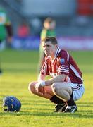 6 November 2011; Conor Forde, Clarinbridge, shows his disppointment after defeat to Gort. Galway County Senior Hurling Championship Final, Gort v Clarinbridge, Pearse Stadium, Galway. Picture credit: Diarmuid Greene / SPORTSFILE
