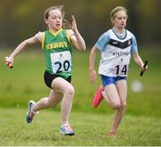 6 May 2017; Ellen Kelliher, age 11, from Castlemaine, Co Kerry, competes in the Girls U12 Mixed Relay at the Aldi Community Games May Festival 2017 at National Sports Campus, in Abbotstown, Dublin.  Photo by Cody Glenn/Sportsfile