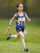 6 May 2017; Amy Kelly, from Ballingarry, Co Tipperary, competes in the Girls U12 Mixed Relay at the Aldi Community Games May Festival 2017 at National Sports Campus, in Abbotstown, Dublin.  Photo by Cody Glenn/Sportsfile